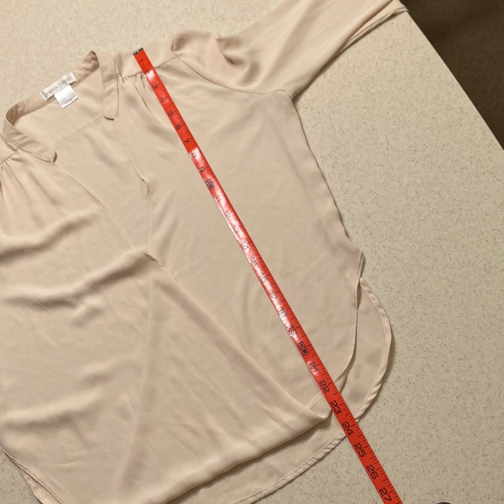 Jealous Tomato Tan Semi-Sheer Wrap Blouse with Lace Cuffs Women Size Small - Picture 8 of 11
